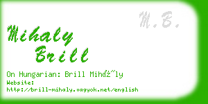 mihaly brill business card